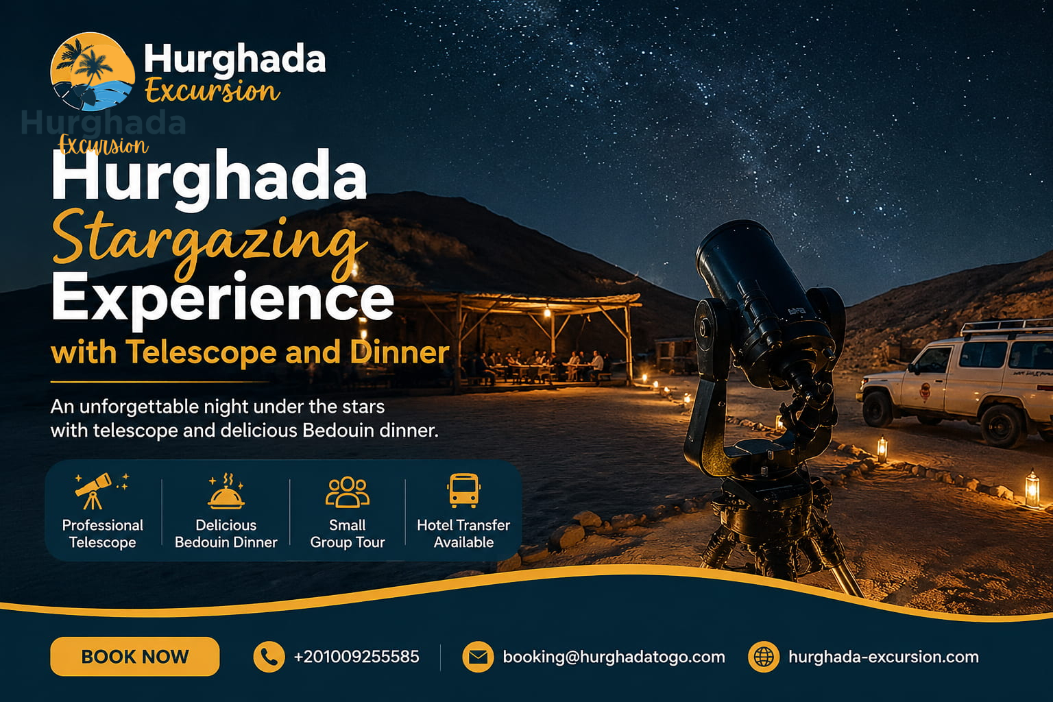 Hurghada Stargazing Experience with Telescope and Dinner