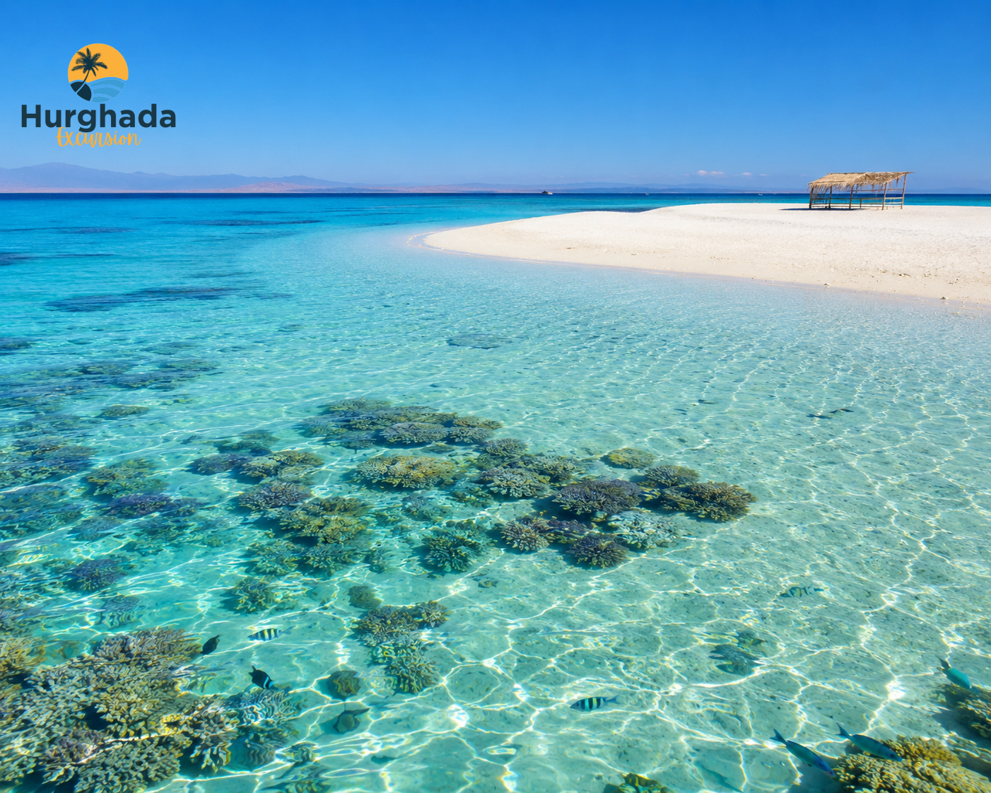 White Sand Island and Crystal Clear Shallows Near Hurghada